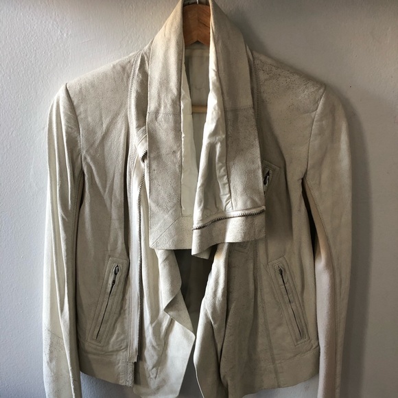 Rick Owens White Blister Leather Biker Jacket NWOT - Picture 2 of 8